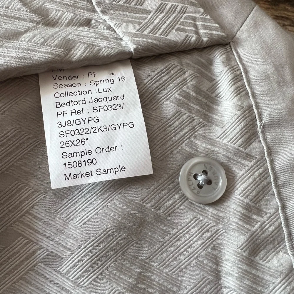 New Ralph Lauren home collection set Lux Bedford Jacquard Shams . Gray